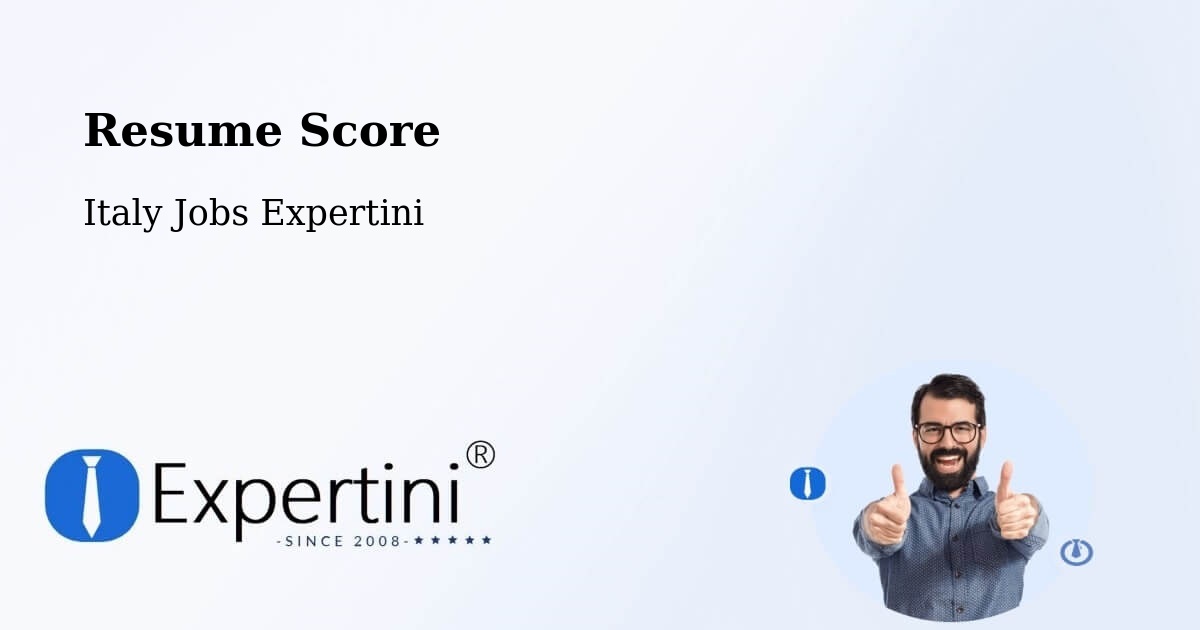 Resume Score & Job Description Match Tool – Pontedera - Italy Jobs Expertini